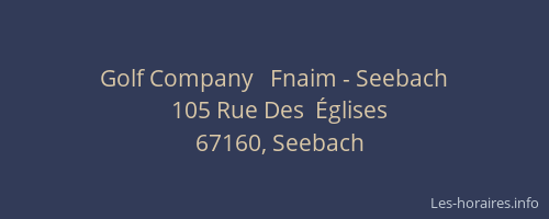 Golf Company   Fnaim - Seebach