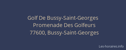 Golf De Bussy-Saint-Georges