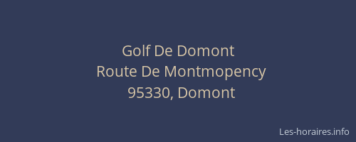 Golf De Domont