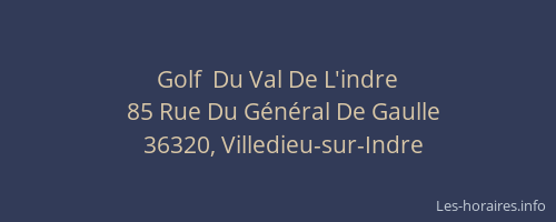 Golf  Du Val De L'indre