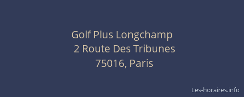 Golf Plus Longchamp