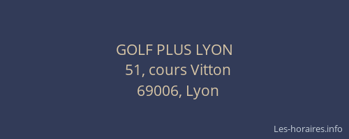 GOLF PLUS LYON