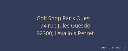 Golf Shop Paris Ouest
