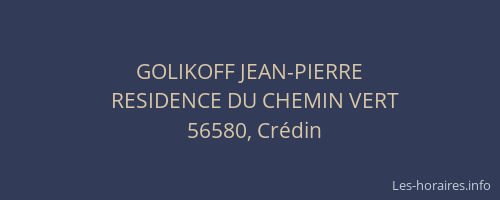 GOLIKOFF JEAN-PIERRE