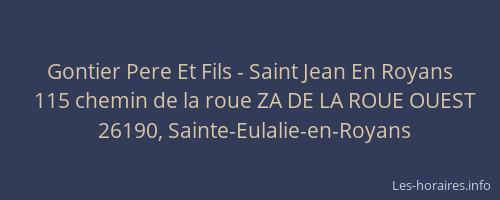 Gontier Pere Et Fils - Saint Jean En Royans