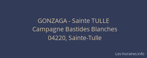 GONZAGA - Sainte TULLE