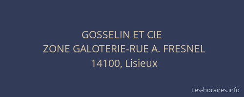 GOSSELIN ET CIE