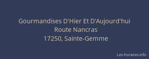 Gourmandises D'Hier Et D'Aujourd'hui
