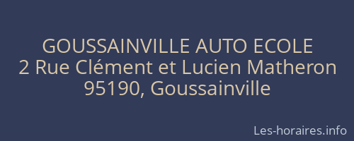 GOUSSAINVILLE AUTO ECOLE