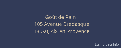 Goût de Pain