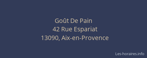 Goût De Pain