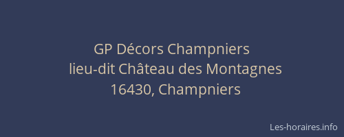 GP D&eacute;cors Champniers