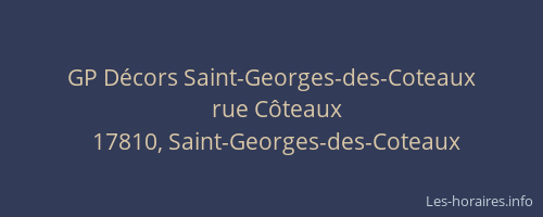 GP Décors Saint-Georges-des-Coteaux