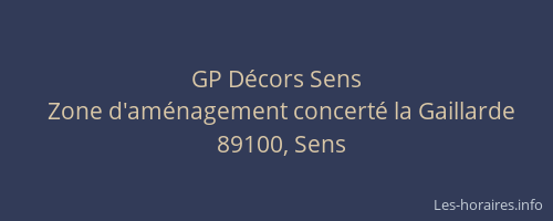 GP D&eacute;cors Sens