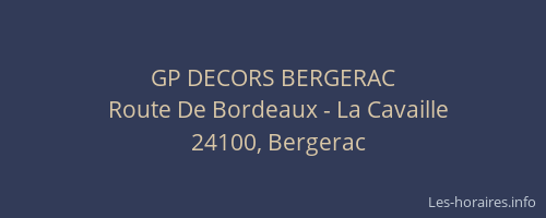 GP DECORS BERGERAC