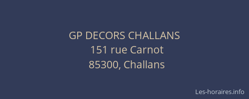 GP DECORS CHALLANS