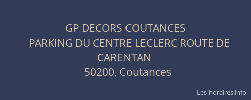 GP DECORS COUTANCES