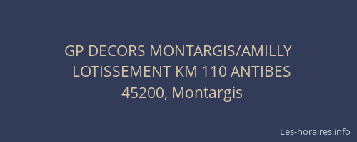 GP DECORS MONTARGIS/AMILLY