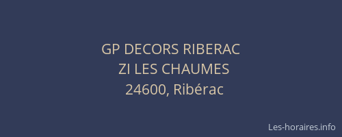 GP DECORS RIBERAC