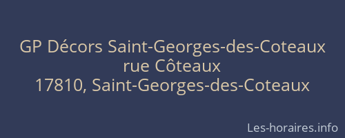 GP Décors Saint-Georges-des-Coteaux