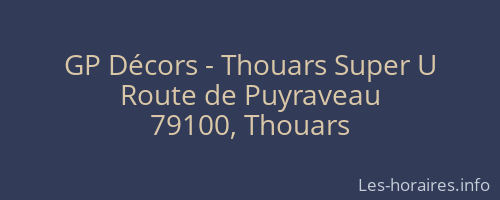 GP Décors - Thouars Super U