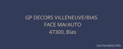 GP DECORS VILLENEUVE/BIAS