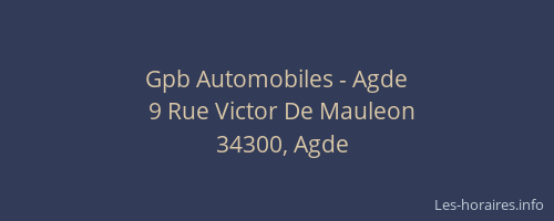 Gpb Automobiles - Agde