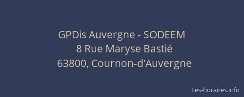 GPDis Auvergne - SODEEM