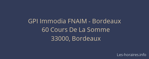 GPI Immodia FNAIM - Bordeaux