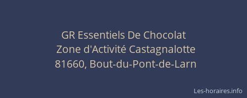 GR Essentiels De Chocolat