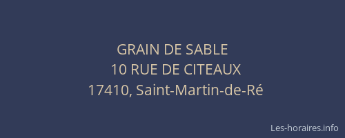 GRAIN DE SABLE