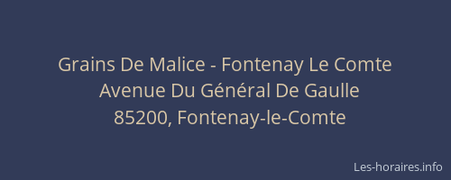 Grains De Malice - Fontenay Le Comte