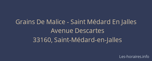 Grains De Malice - Saint M&eacute;dard En Jalles