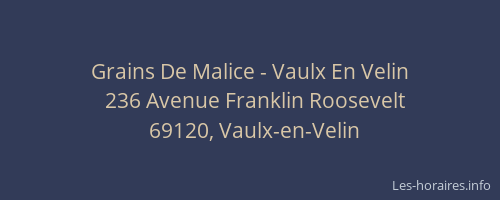 Grains De Malice - Vaulx En Velin