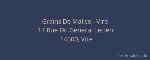 Grains De Malice - Vire