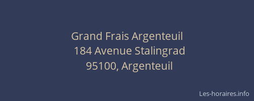 Grand Frais Argenteuil