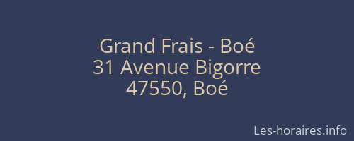 Grand Frais - Boé