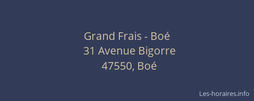 Grand Frais - Boé