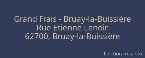 Grand Frais - Bruay-la-Buissière