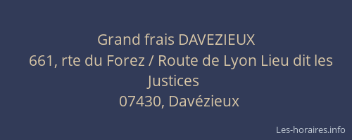 Grand frais DAVEZIEUX