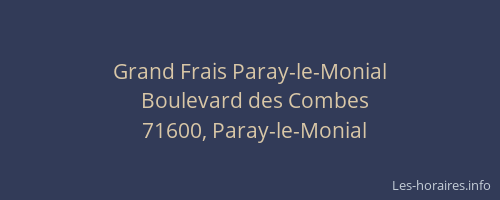 Grand Frais Paray-le-Monial