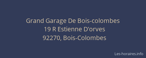 Grand Garage De Bois-colombes