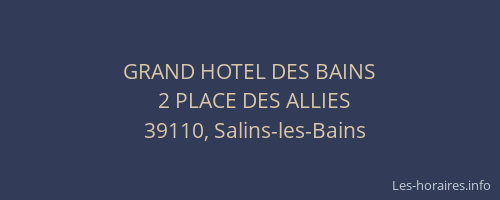 GRAND HOTEL DES BAINS