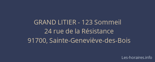 GRAND LITIER - 123 Sommeil
