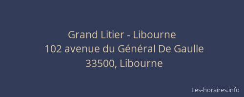 Grand Litier - Libourne
