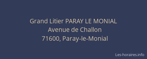 Grand Litier PARAY LE MONIAL