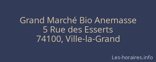 Grand Marché Bio Anemasse