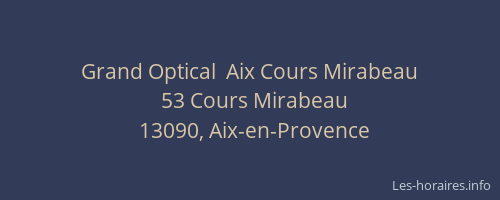 Grand Optical  Aix Cours Mirabeau