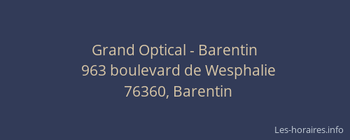 Grand Optical - Barentin
