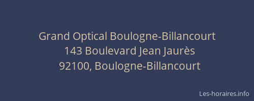 Grand Optical Boulogne-Billancourt